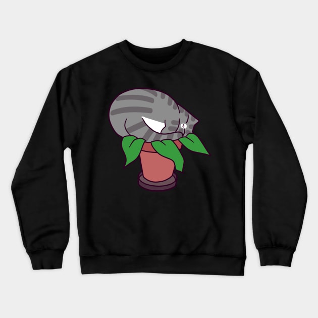 Potted Cat Plant Crewneck Sweatshirt by saradaboru